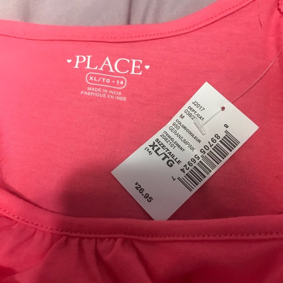 XL size 14 Children’s Place Pink Open-Shoulder Dress - Picture 3 of 4